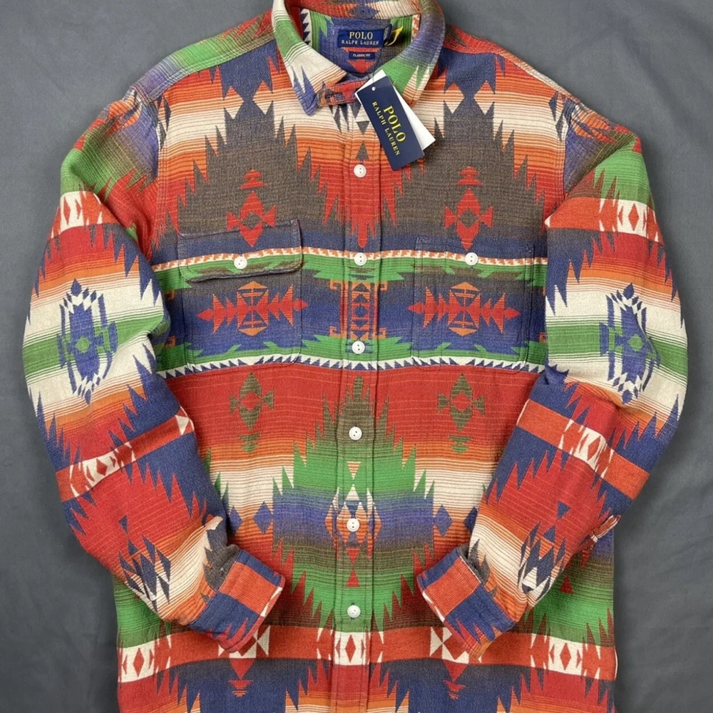 Polo Ralph Lauren Outdoor Aztec Southwestern Country Sportsman Shirt M L XL